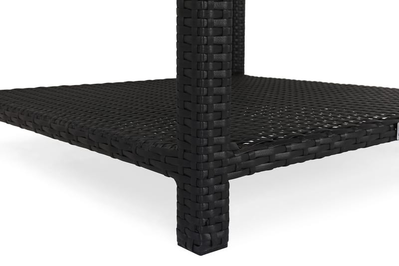 Bahamas Bord med Hylle 75x75 cm - Svart - Hagemøbler - Hagebord - Loungebord & Sofabord utendørs