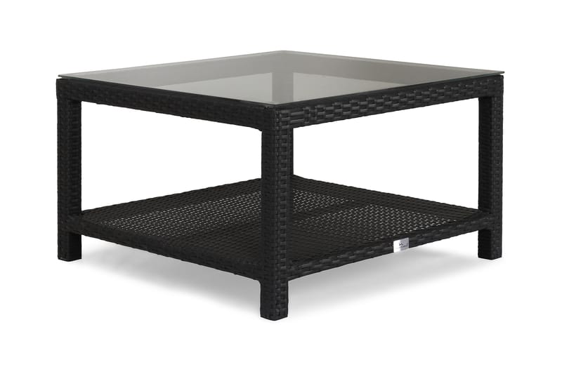 Bahamas Bord med Hylle 75x75 cm - Svart - Hagemøbler - Hagebord - Loungebord & Sofabord utendørs