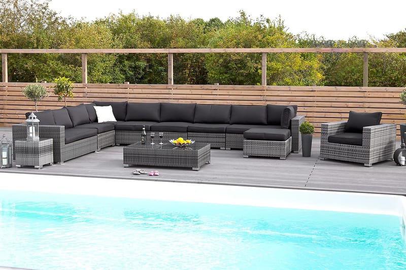Bahamas Sidebord 43x43x43 cm - Grå - Hagemøbler - Hagebord - Loungebord & Sofabord utendørs