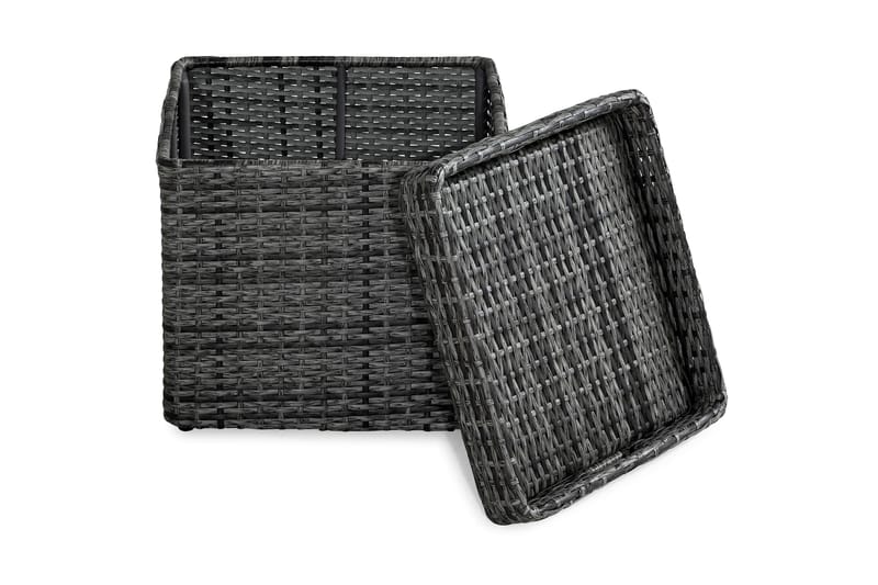 Bahamas Sidebord med Oppbevaring 45x45 cm - Grå - Hagemøbler - Hagebord - Loungebord & Sofabord utendørs