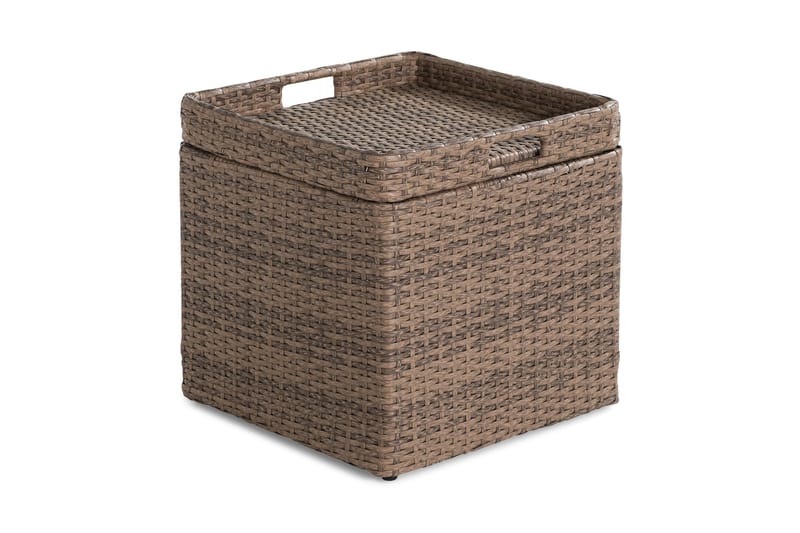 Bahamas Sidebord med Oppbevaring 45x45 cm - Sand - Hagemøbler - Hagebord - Loungebord & Sofabord utendørs