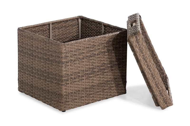 Bahamas Sidebord med Oppbevaring 45x45 cm - Sand - Hagemøbler - Hagebord - Loungebord & Sofabord utendørs