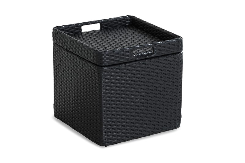 Bahamas Sidebord med Oppbevaring 45x45 cm - Svart - Hagemøbler - Hagebord - Loungebord & Sofabord utendørs