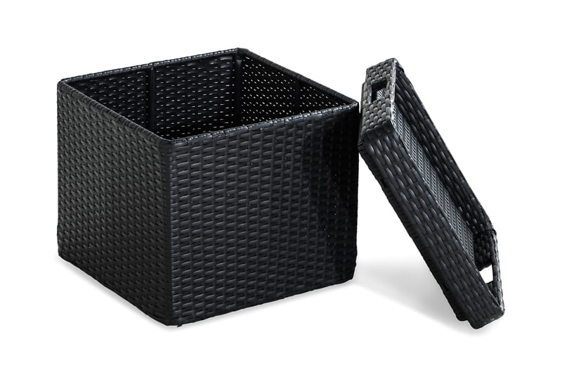 Bahamas Sidebord med Oppbevaring 45x45 cm - Svart - Hagemøbler - Hagebord - Loungebord & Sofabord utendørs
