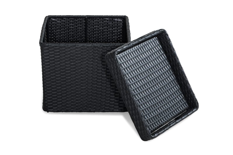 Bahamas Sidebord med Oppbevaring 45x45 cm - Svart - Hagemøbler - Hagebord - Loungebord & Sofabord utendørs