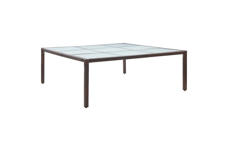 Hagebord brun 200x200x74 cm polyrotting - Loungebord & Sofabord utendørs - Balkongbord