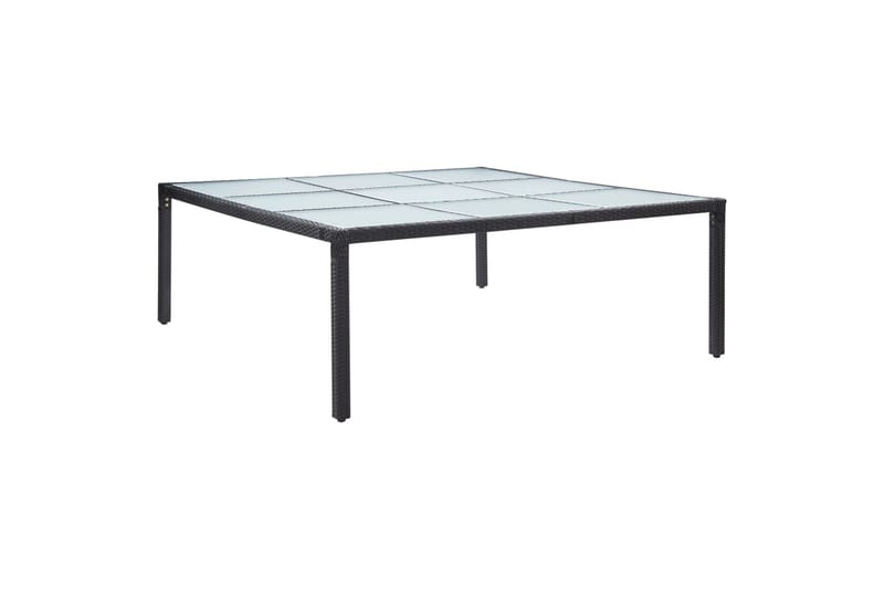 Hagebord svart 200x200x74 cm polyrotting - Loungebord & Sofabord utendørs - Balkongbord