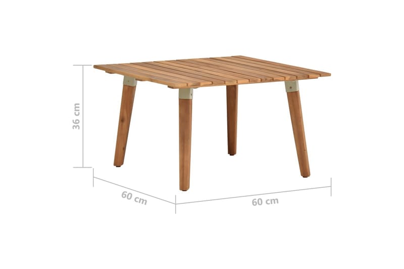 Hagesalongbord 60x60x36 cm heltre akasie - Brun - Hagemøbler - Hagebord - Loungebord & Sofabord utendørs