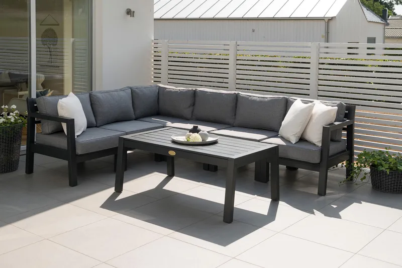 Hillerstorp Stoltö spisebord og sofabord utendørs 120 cm furu tre - Svart - Hagemøbler - Hagebord - Loungebord & Sofabord utendørs