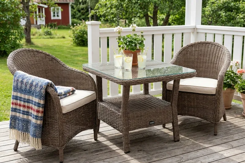 Marcus Sofabord 80x80 cm Høyt - Natur - Hagemøbler - Hagebord - Loungebord & Sofabord utendørs