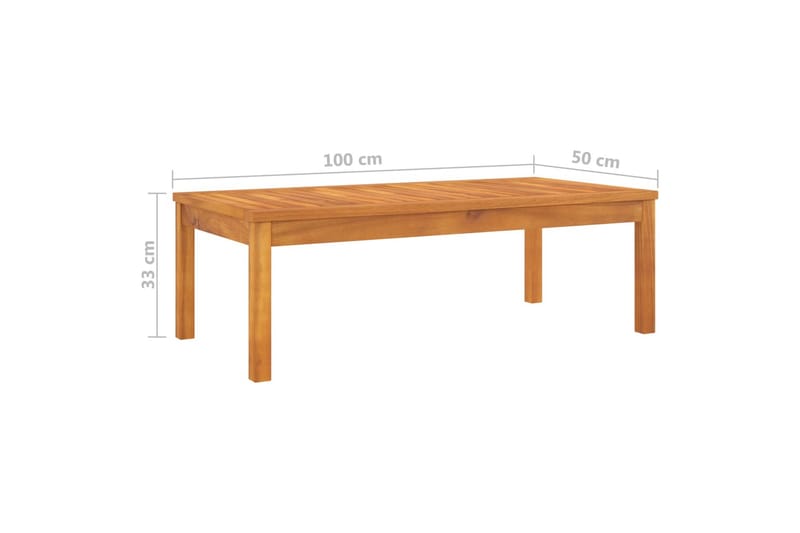 Salongbord 100x50x33 cm heltre akasie - Brun - Hagemøbler - Hagebord - Loungebord & Sofabord utendørs