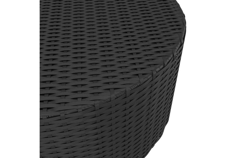 Tebord svart 68x68x30 cm polyrotting - Svart - Hagemøbler - Hagebord - Loungebord & Sofabord utendørs