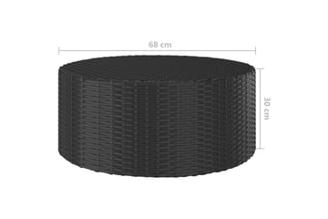 Tebord svart 68x68x30 cm polyrotting - Svart - Hagemøbler - Hagebord - Loungebord & Sofabord utendørs