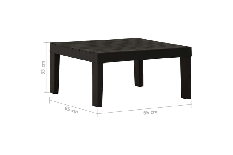 Utendørs salongbord plast grå - Grå - Loungebord & Sofabord utendørs - Balkongbord