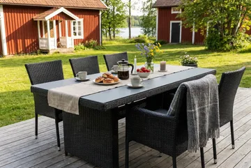 Marcus utendørs spisebord 160x90 cm - Svart - Hagemøbler - Hagebord - Spisebord ute