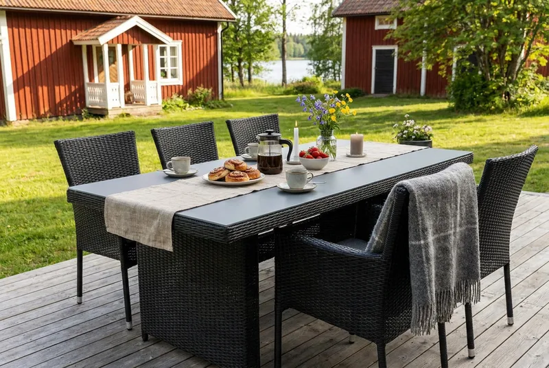 Marcus utendørs spisebord 160x90 cm - Svart - Hagemøbler - Hagebord - Spisebord ute