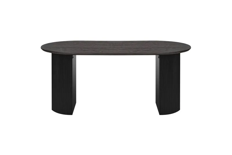 Matbord Beliani Savory Ljus trä Black - Hagemøbler - Hagebord - Spisebord ute