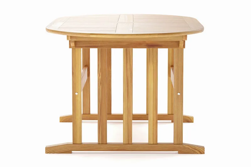 Menorca ovalt uttrekkbart spisebord i tre utendørs 90x150 cm - Teak / natur - Hagemøbler - Hagebord - Spisebord ute