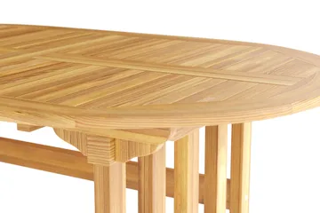 Menorca ovalt uttrekkbart spisebord i tre utendørs 90x150 cm - Teak / natur - Hagemøbler - Hagebord - Spisebord ute