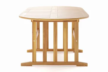 Menorca ovalt uttrekkbart spisebord i tre utendørs 90x150 cm - Teak / natur - Hagemøbler - Hagebord - Spisebord ute