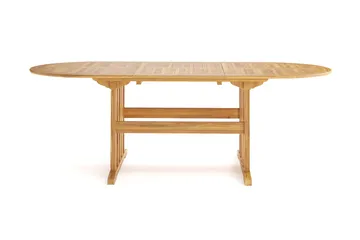 Menorca ovalt uttrekkbart spisebord i tre utendørs 90x150 cm - Teak / natur - Hagemøbler - Hagebord - Spisebord ute