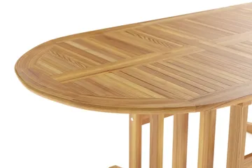 Menorca ovalt uttrekkbart spisebord i tre utendørs 90x150 cm - Teak / natur - Hagemøbler - Hagebord - Spisebord ute