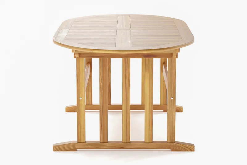 Menorca Stort Ovalt Forlengbart Spisebord i tre Utendørs 100x180 cm - Teak / Natur - Hagemøbler - Hagebord - Spisebord ute