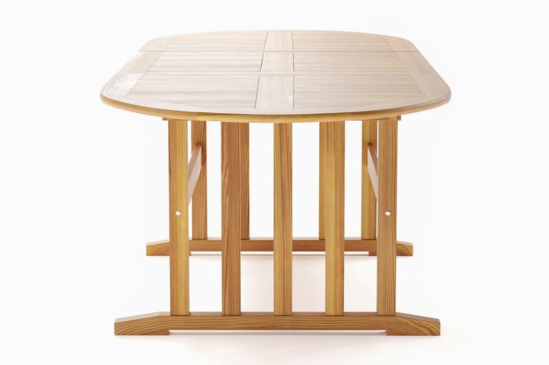 Menorca Stort Ovalt Forlengbart Spisebord i tre Utendørs 100x180 cm - Teak / Natur - Hagemøbler - Hagebord - Spisebord ute