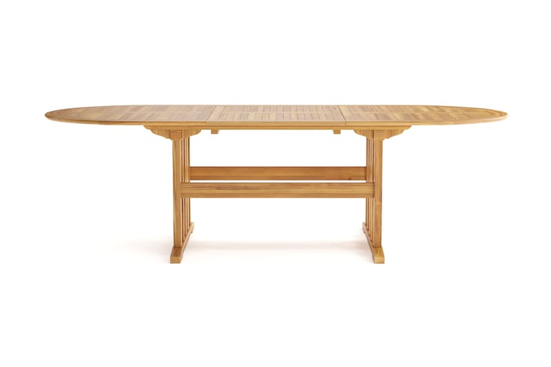 Menorca Stort Ovalt Forlengbart Spisebord i tre Utendørs 100x180 cm - Tre/Natur - Hagemøbler - Hagebord - Spisebord ute