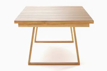 Menorca stort rektangulært spisebord i tre utendørs 100x180 cm - Teak / natur - Hagemøbler - Hagebord - Spisebord ute