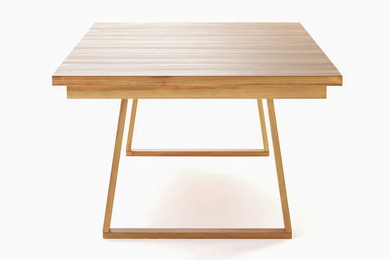 Menorca stort rektangulært spisebord i tre utendørs 100x180 cm - Teak / natur - Hagemøbler - Hagebord - Spisebord ute