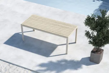 Mirko Spisebord Utendørs 90x205 cm - Beige - Hagemøbler - Hagebord - Spisebord ute