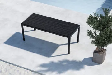 Mirko Spisebord Utendørs 90x205 cm - Svart - Hagemøbler - Hagebord - Spisebord ute