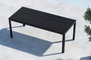 Mirko Spisebord Utendørs 90x205 cm - Svart - Hagemøbler - Hagebord - Spisebord ute