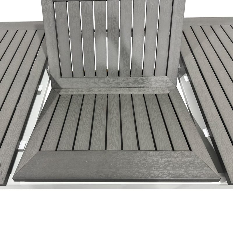 Monaco Uttrekkbart Bord Utendørs 150-250x90 cm - Hvit/Grå - Hagemøbler - Hagebord - Spisebord ute