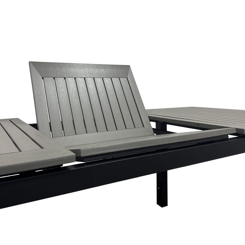 Monaco Uttrekkbart Bord Utendørs 150-250x90 cm - Svart/Grå - Hagemøbler - Hagebord - Spisebord ute