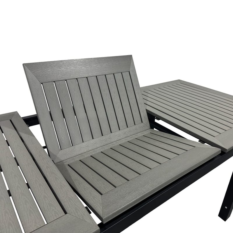 Monaco Uttrekkbart Bord Utendørs 150-250x90 cm - Svart/Grå - Hagemøbler - Hagebord - Spisebord ute