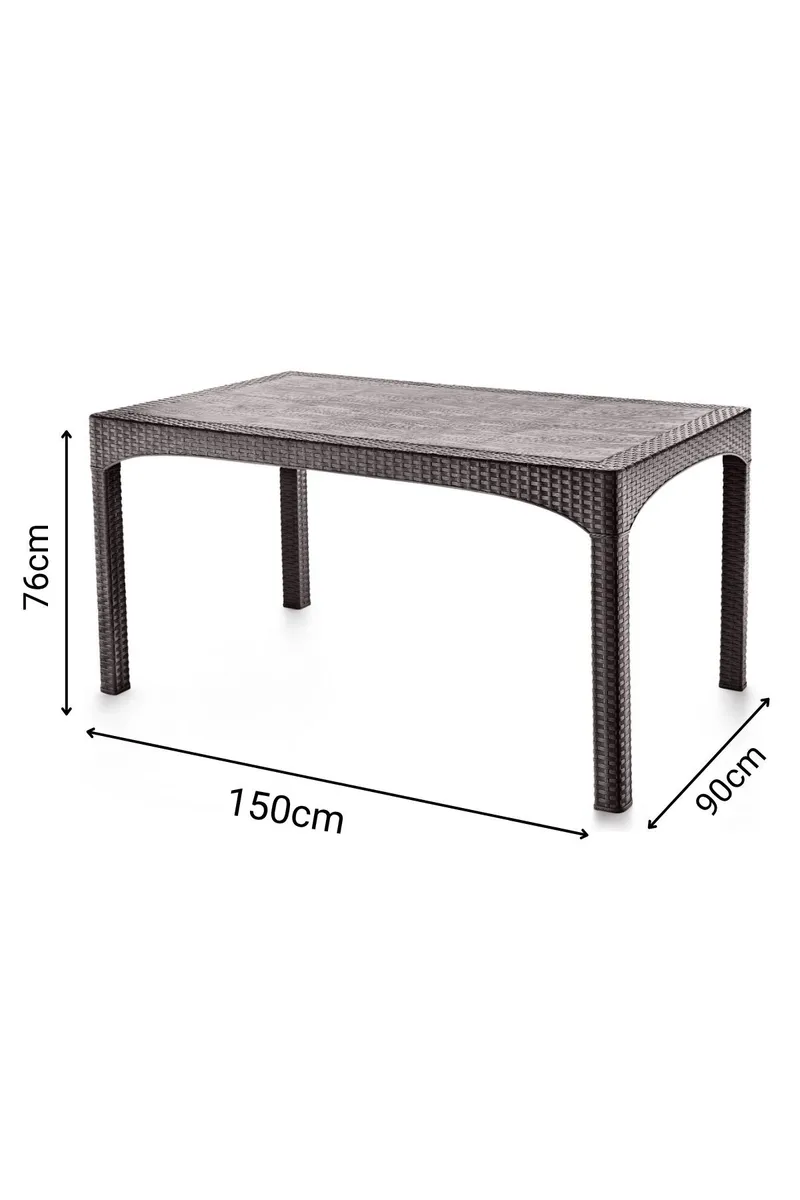 Omber Spisebord utendørs 150 cm - Mørk brun - Hagemøbler - Hagebord - Spisebord ute