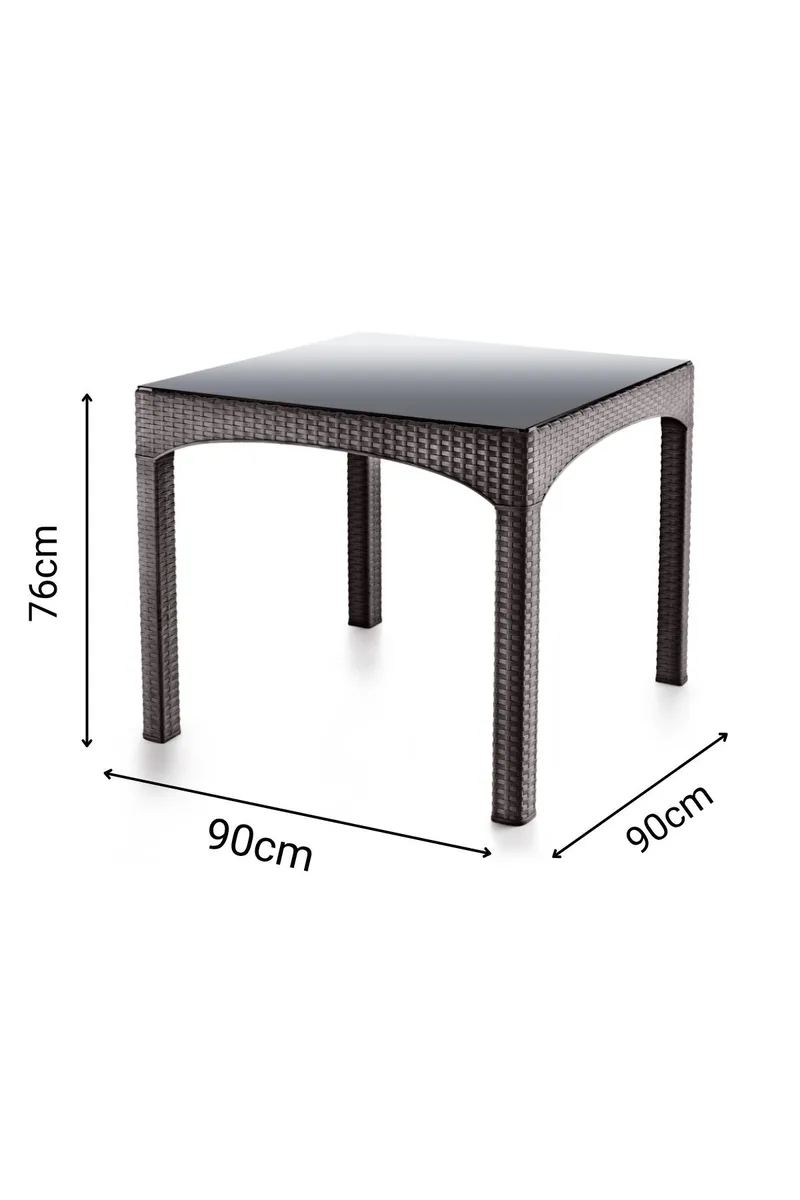 Omber Spisebord utendørs 90 cm - Mørk brun - Hagemøbler - Hagebord - Spisebord ute