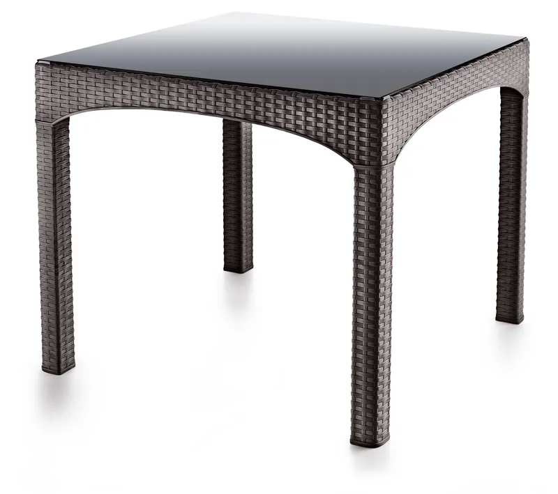 Omber Spisebord utendørs 90 cm, Mørk brun