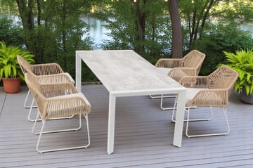 Palermo Hagebord 200×90 cm - Grå/Beige - Hagemøbler - Hagebord - Spisebord ute