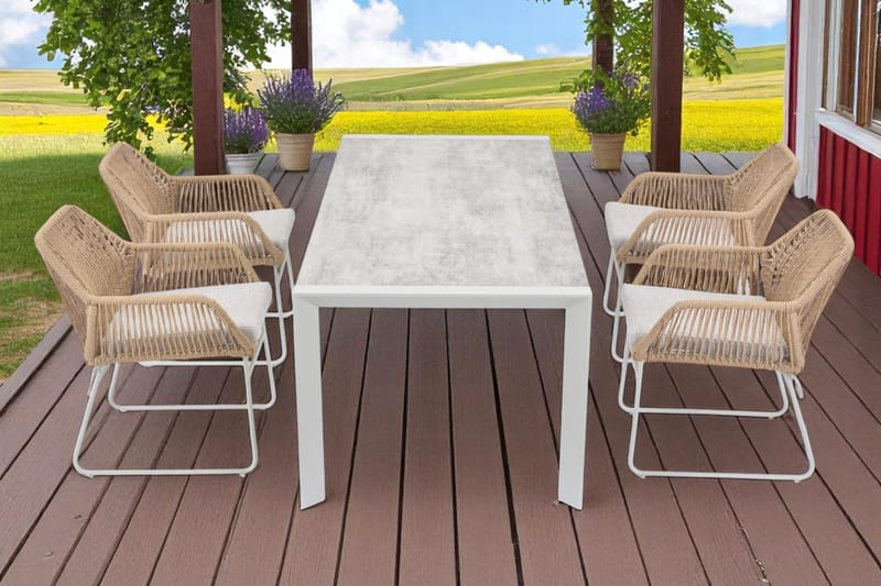 Palermo Hagebord 200×90 cm - Grå/Beige - Hagemøbler - Hagebord - Spisebord ute