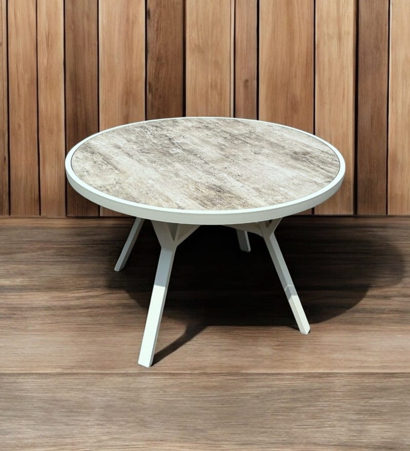 Palermo Utebord Rund Ø110 cm - Grå/Beige - Hagemøbler - Hagebord - Spisebord ute