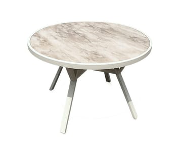 Palermo Utebord Rund Ø110 cm - Grå/Beige - Hagemøbler - Hagebord - Spisebord ute