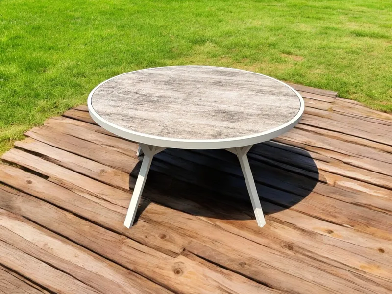 Palermo Utebord Rund Ø130 cm - Grå/Beige - Hagemøbler - Hagebord - Spisebord ute