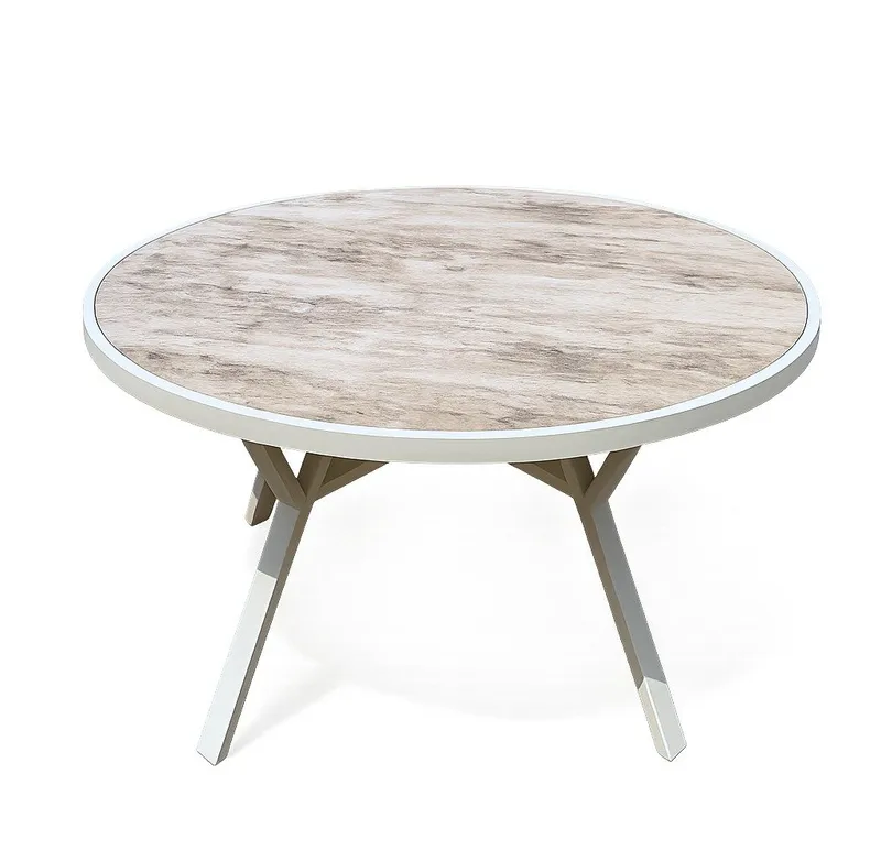 Palermo Utebord Rund Ø130 cm - Grå/Beige - Hagemøbler - Hagebord - Spisebord ute