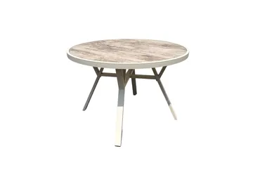 Palermo Utebord Rund Ø130 cm - Grå/Beige - Hagemøbler - Hagebord - Spisebord ute
