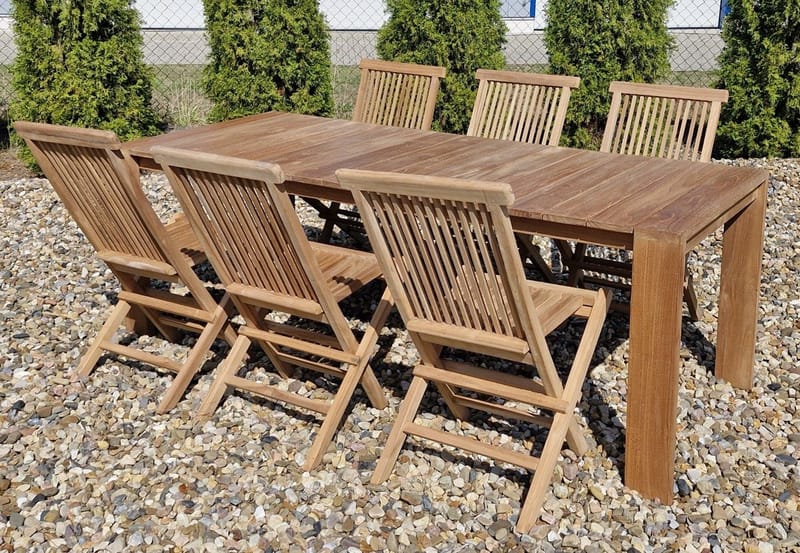 Palu Spisebord Utendørs 210×90 cm - Naturlig Farge - Hagemøbler - Hagebord - Spisebord ute