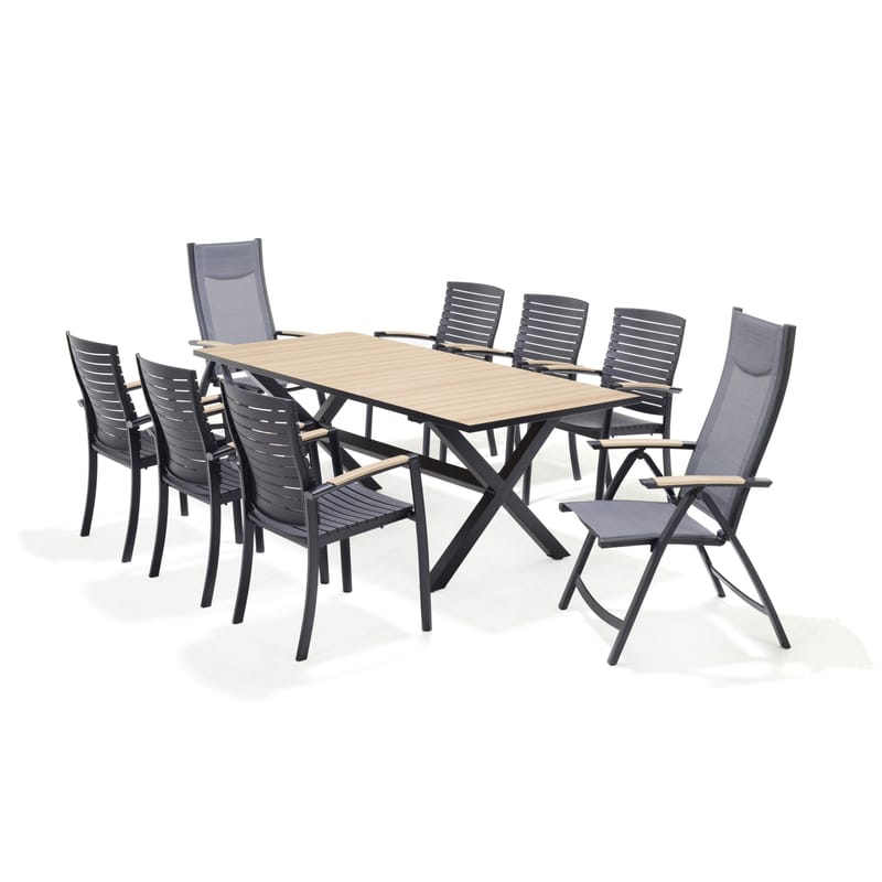 Panama Utebord 200 cm - Tre/Svart - Hagemøbler - Hagebord - Spisebord ute