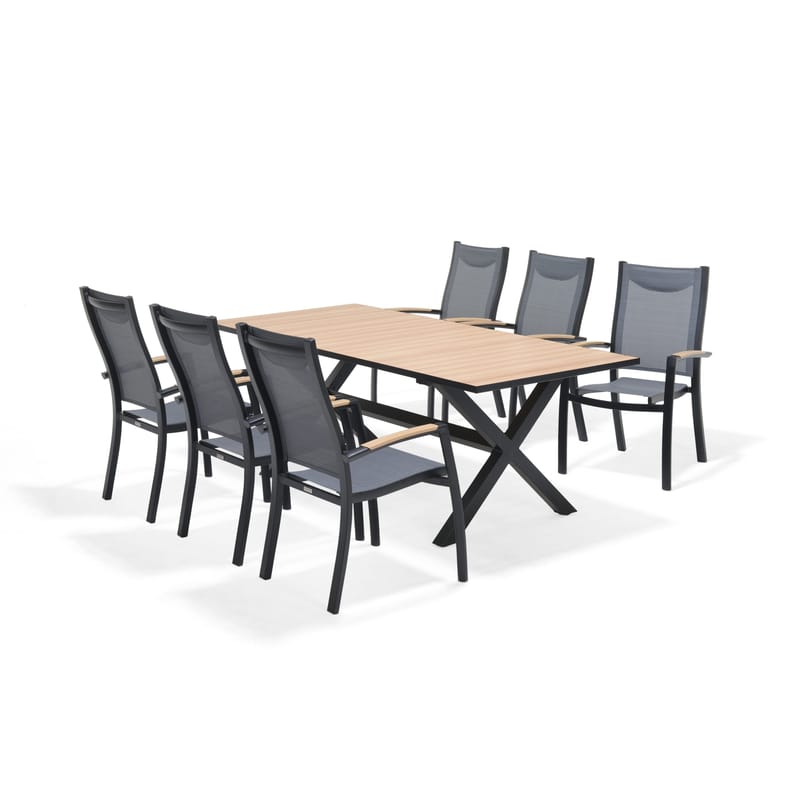 Panama Utebord 200 cm - Tre/Svart - Hagemøbler - Hagebord - Spisebord ute